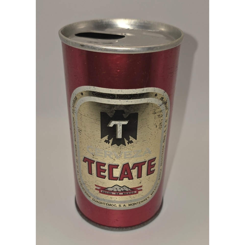 Vintage Tecate Beer Can 340ml Mexico Empty Pull Tab Aluminum Breweriana -908/A3
